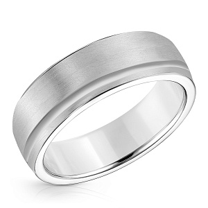 Кольцо обручальное из белого золота