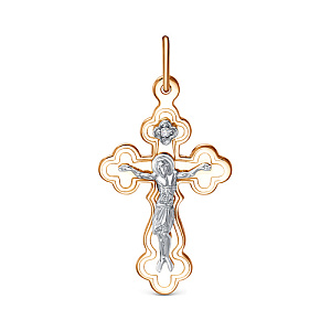 Крест из серебра с фианитом