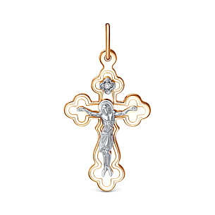 Крест из серебра с фианитом
