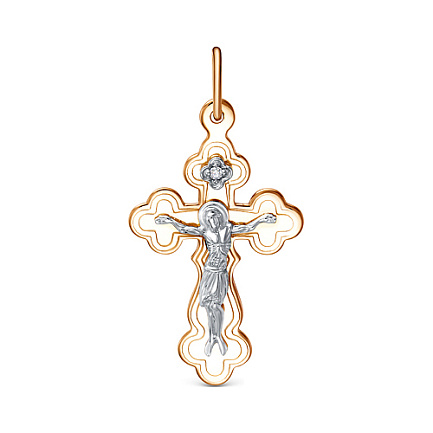 Крест из серебра с фианитом