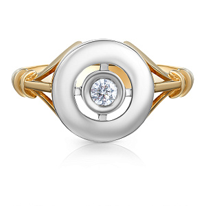 Кольцо из желтого золота с бриллиантом