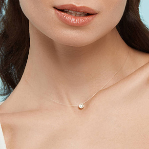 Колье из красного золота с фианитом