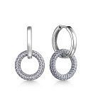 Серьги с английским замком из серебра с фианитом