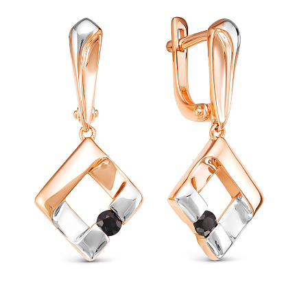 Серьги из красного золота с сапфирами