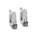 Серьги с английским замком из белого золота с бриллиантами