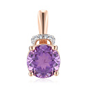 Подвеска из красного золота с бриллиантами, аметистом