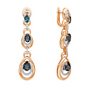 Серьги из комбинированного золота с бриллиантами, топазами