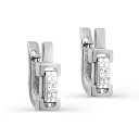 Серьги с английским замком из белого золота с бриллиантами