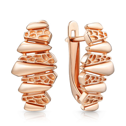 Серьги с английским замком из красного золота