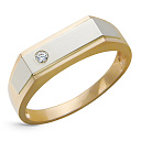 Кольцо из красного золота с фианитом