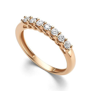 Кольцо из красного золота с бриллиантом