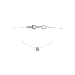 Колье из белого золота с фианитом