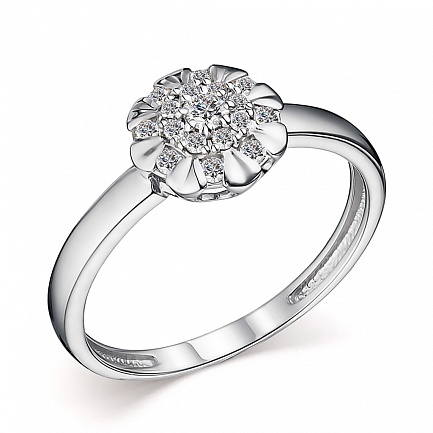 Кольцо из белого золота с бриллиантами