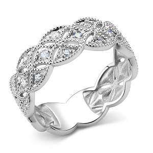 Кольцо из белого золота с бриллиантами