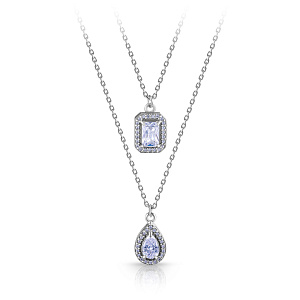 Колье из серебра с фианитом