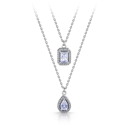 Колье из серебра с фианитом