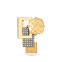 Подвеска из желтого золота с бриллиантами, кварцем