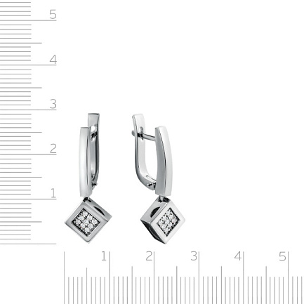 Серьги из белого золота с бриллиантами