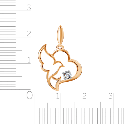 Подвеска из красного золота с фианитом