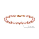 Браслет декоративный из красного золота с жемчугом