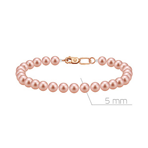 Браслет декоративный из красного золота с жемчугом