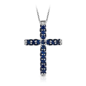 Колье из белого золота с сапфирами