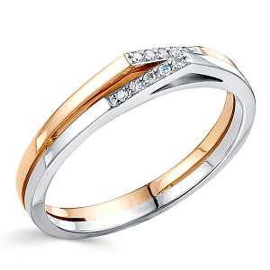 Кольцо из красного золота с бриллиантами