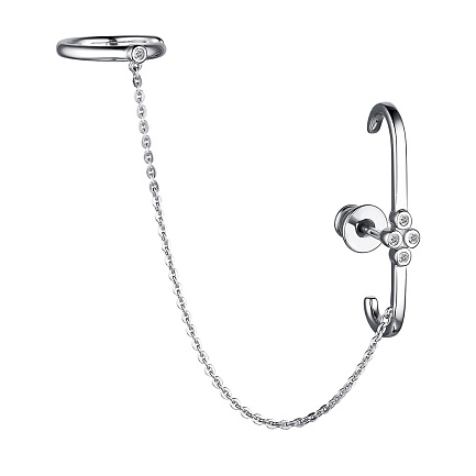 Серьги из серебра с фианитами