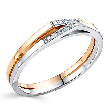 Кольцо из красного золота с бриллиантами