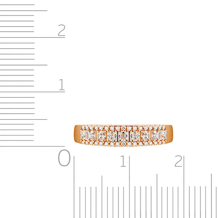 Кольцо из красного золота с фианитами