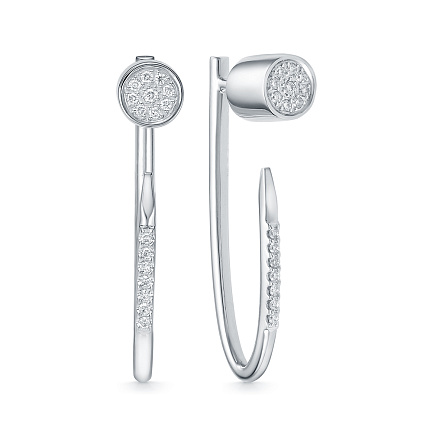 Серьги из белого золота с бриллиантами