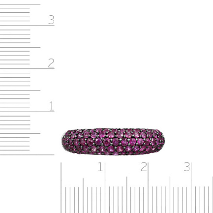 Кольцо из белого золота с рубинами