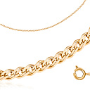 Цепь автомат из красного золота, плетение нонна