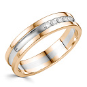 Кольцо обручальное из комбинированного золота