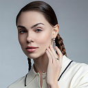 Колье из белого золота с фианитом