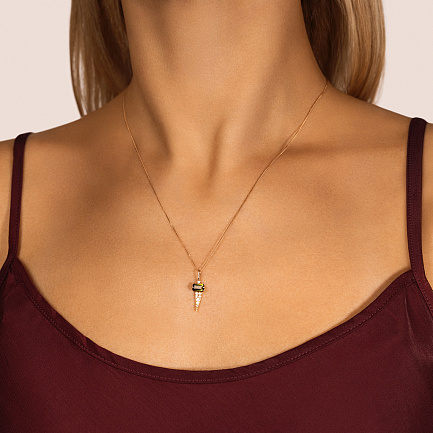 Подвеска из желтого золота с бриллиантами