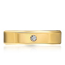 Кольцо обручальное из желтого золота с бриллиантом