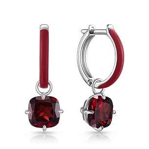 Серьги с английским замком из серебра с эмалью