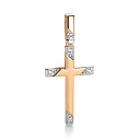 Крест из красного золота с бриллиантами