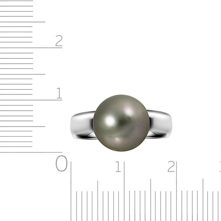 Кольцо из белого золота с жемчугом