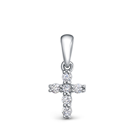 Крест декоративный из платины с бриллиантами