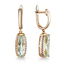 Серьги с английским замком из желтого золота с бриллиантами