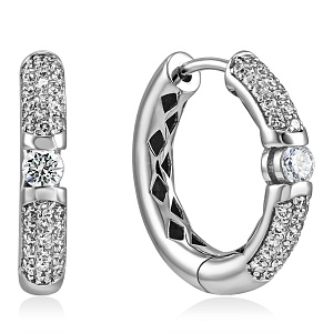 Серьги из белого золота с бриллиантами