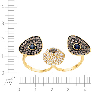 Кольцо из желтого золота с сапфиром