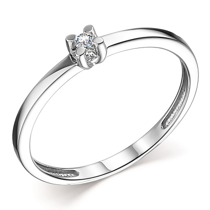 Кольцо из белого золота с бриллиантом