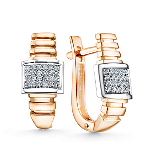 Серьги из красного золота с бриллиантом