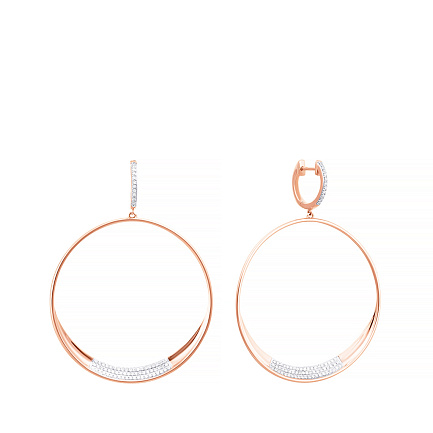 Серьги из красного золота с бриллиантами