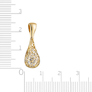 Подвеска из желтого золота с фианитом