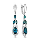 Серьги из белого золота с бриллиантами, топазами