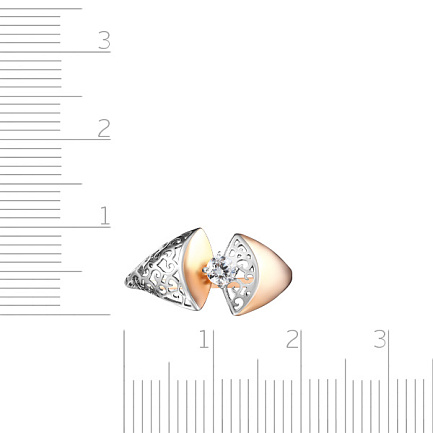 Кольцо из красного золота с фианитом